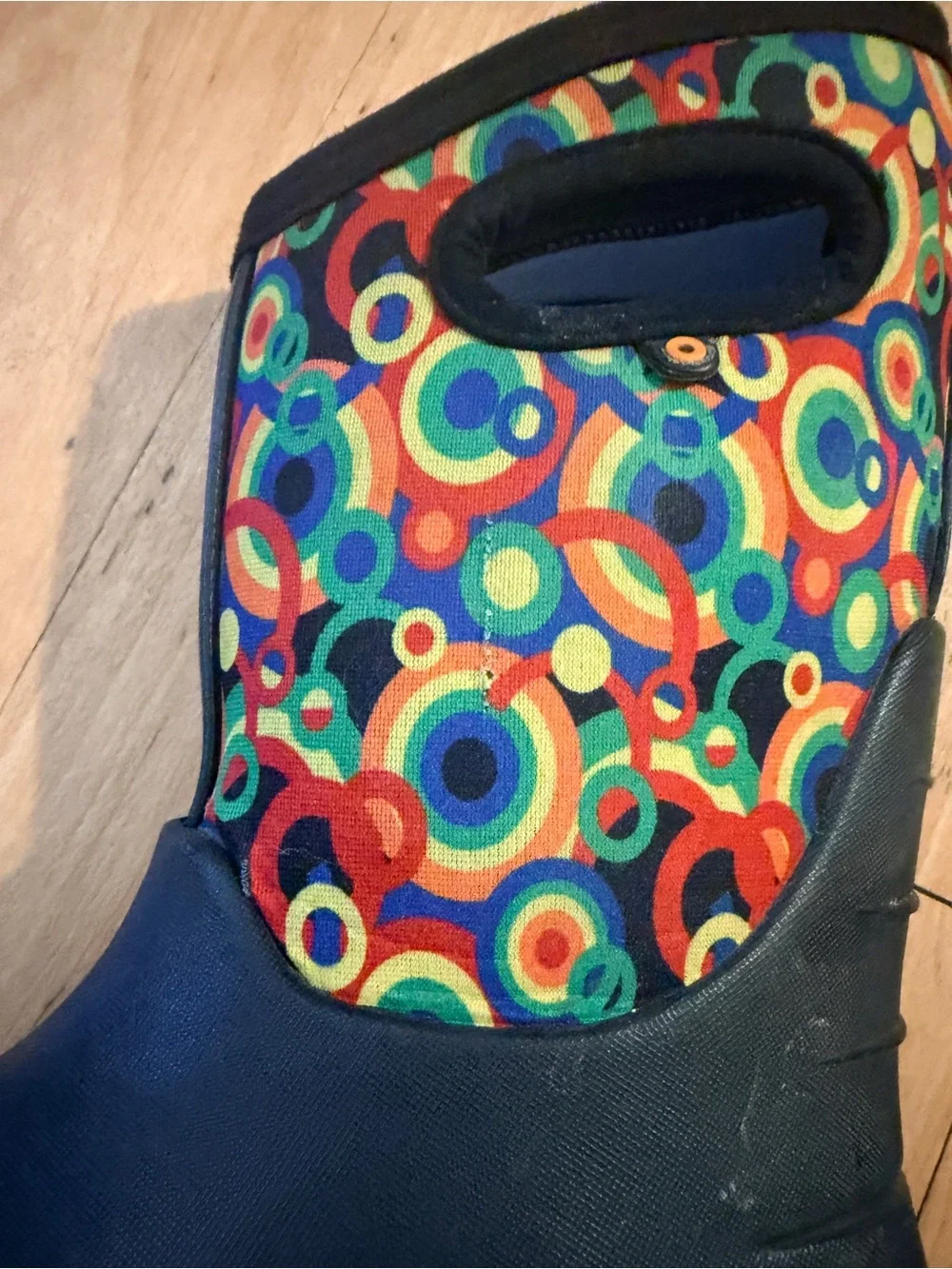 Kids Bog Boots with Colorful Circle Print Shaft